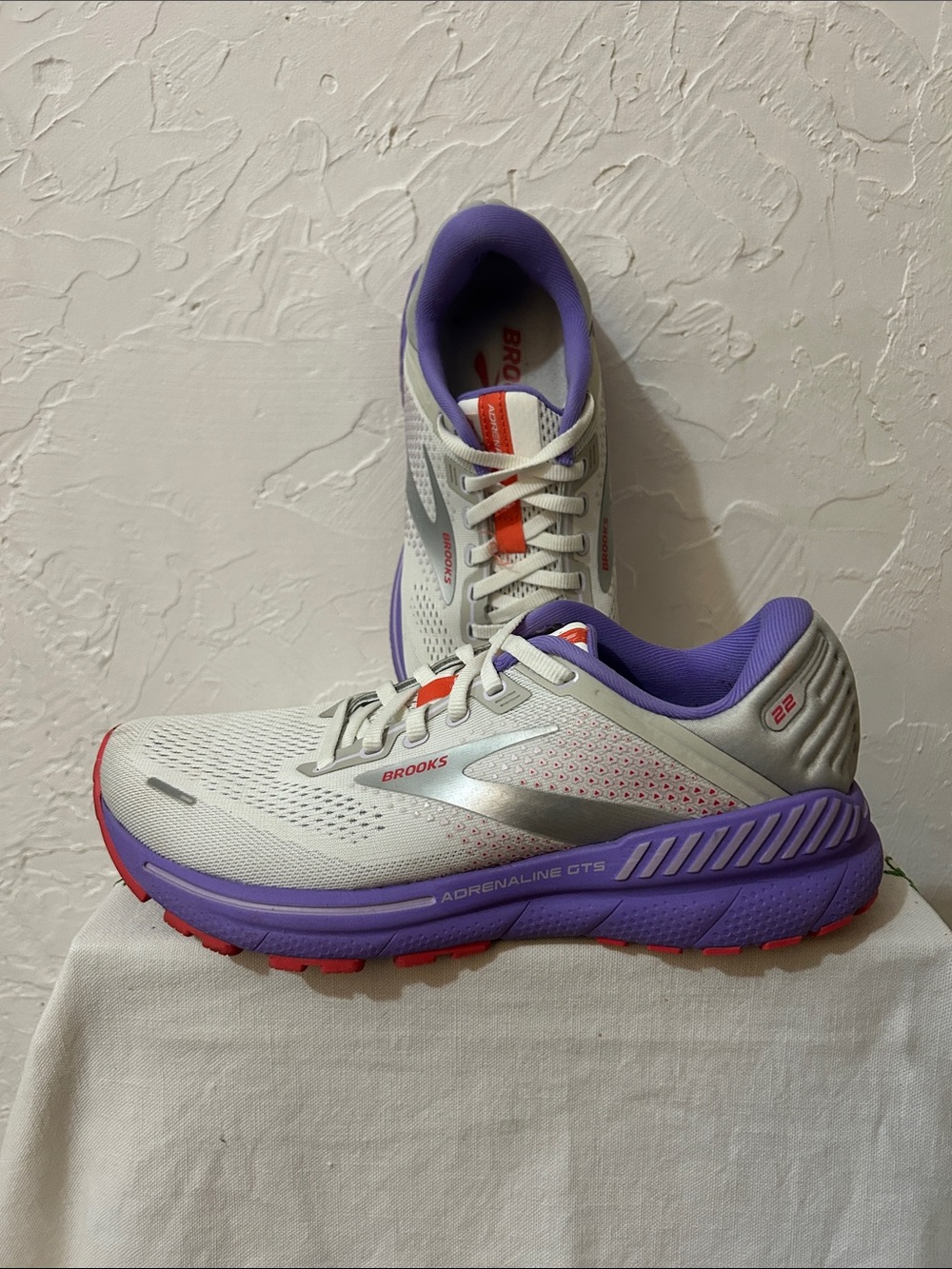 Brooks Women's Running Shoes - White, Purple & Red Accent